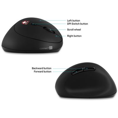 Connect IT For Health Ladies, ergonomická vertikální myš, bezdrátová