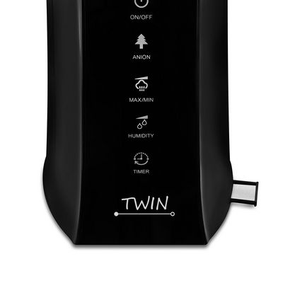 Airbi ultrazvukový zvlhčovač vzduchu s ionizátorem a možností aromaterapie TWIN - černý