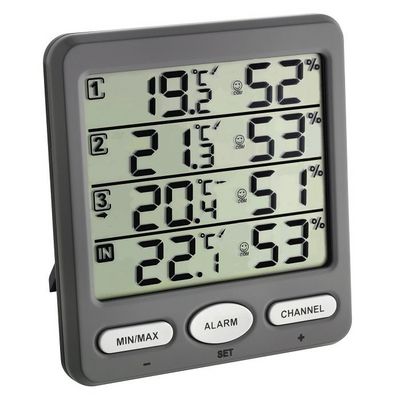 TFA teploměr a vlhkoměr s 3 bezdrátovými senzory 30.3054.10 KLIMA-MONITOR