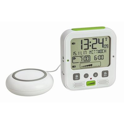 TFA rádiově řízený budík s vibrační jednotkou a extra hlasitým zvoněním 60.2538.02 BOOM