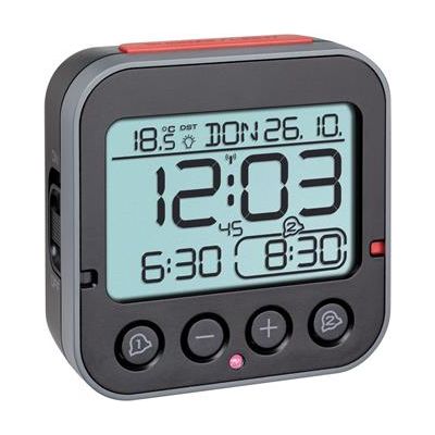 TFA digitální rádiem řízený budík s ukazatelem vnitřní teploty 60.2550.01 BINGO 2.0