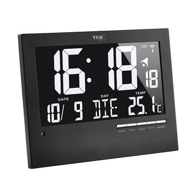 TFA rádiem řízené nástěnné hodiny s češtinou a automatickým podsvícením - 60.4508