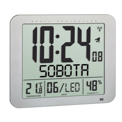 TFA nástěnné hodiny řízené rádiovým signálem s českým dnem v týdnu 60.4516.54