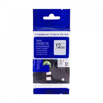 PRINTLINE kompatibilní páska s Brother HSe-231, 12mm, černý tisk/ bílý podklad, bužírka