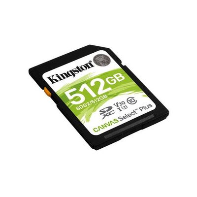 KINGSTON SDXC 512GB Canvas Select Plus A1 C10 Card (čtení 100 MB/s, zápis 85MB/s)
