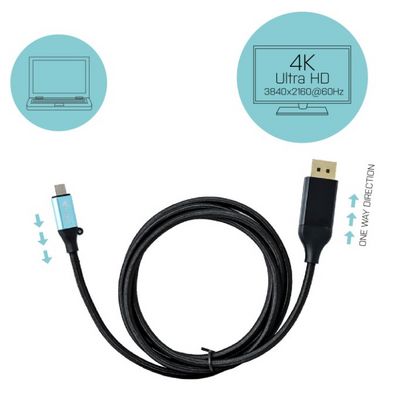 i-tec USB-C DisplayPort Cable Adapter 4K / 60 Hz 200cm