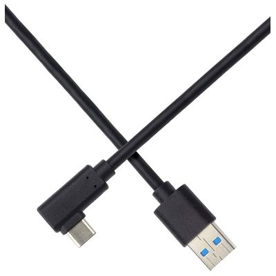 PremiumCord Kabel USB typ C/M zahnutý konektor 90° - USB 3.0 A/M, 50cm