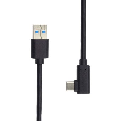PremiumCord Kabel USB typ C/M zahnutý konektor 90° - USB 3.0 A/M, 2m