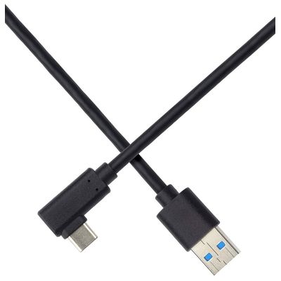 PremiumCord Kabel USB typ C/M zahnutý konektor 90° - USB 3.0 A/M, 2m