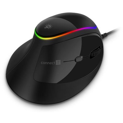 Connect IT CMO-2800-BK ergonomická vertikální optická myš, černá
