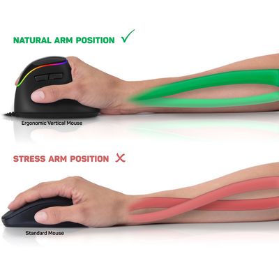 Connect IT CMO-2800-BK ergonomická vertikální optická myš, černá