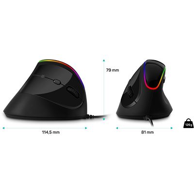 Connect IT CMO-2800-BK ergonomická vertikální optická myš, černá