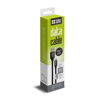 ColorWay USB - microUSB kabel 1m 2.1A, černá