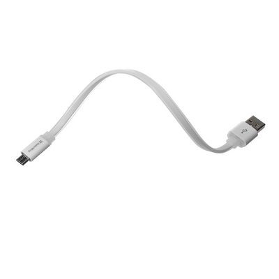 ColorWay USB - microUSB kabel 25cm, plochý, bílá