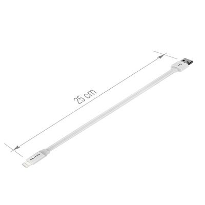 ColorWay USB - Lightning kabel 25cm, plochý, bílá