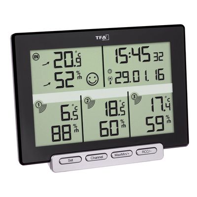 TFA Teploměr a vlhkoměr s 3 bezdrátovými senzory 30.3057.01 MULTI-SENSE