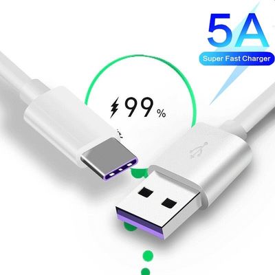 PremiumCord Kabel USB-C/M - USB 2.0 A/M, Super fast charging 5A, bílý, 1m