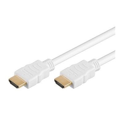 PremiumCord HDMI High Speed + Ethernet kabel,bílý, zlacené konektory, 1,5m
