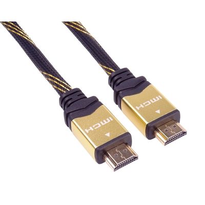 PremiumCord 4K HDMI 1.4 High Speed + Ethernet kabel, zlacené HQ konektory, nylonové provedení, 1,5m