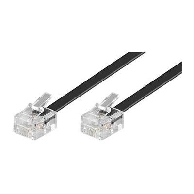 Kabel telefonní rovný 6P4C plug - 6P4C plug 6m - černý