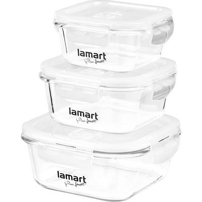 Lamart LT6012 Sada skleněných dóz s víkem AIR