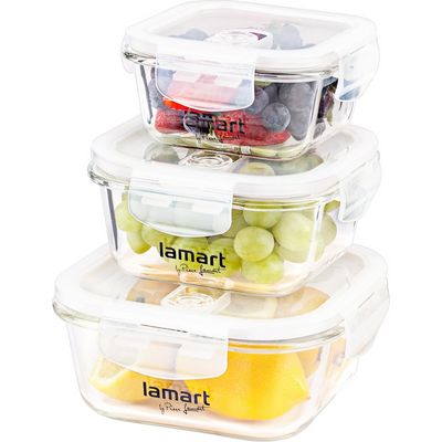 Lamart LT6012 Sada skleněných dóz s víkem AIR