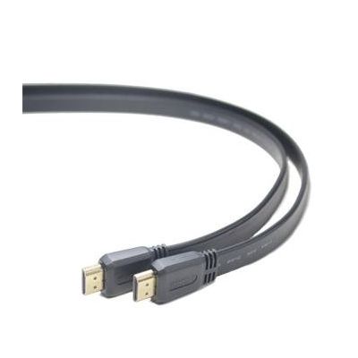 PremiumCord HDMI High Speed + Ethernet plochý kabel, zlacené konektory, 5m