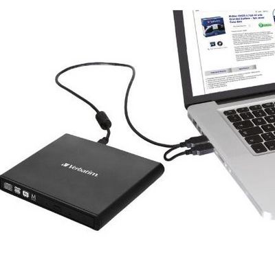 Verbatim Slimline CD/DVD Writer, externí vypalovačka, USB 2.0