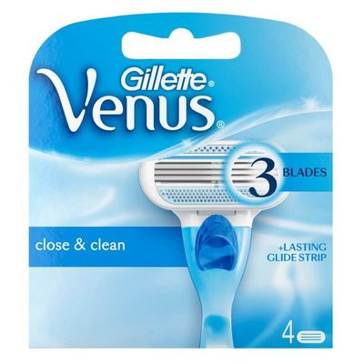 Gillette Venus Close & Clean Náhradní břity, 4 ks