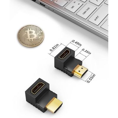 PremiumCord Adapter HDMI M/F zahnutý do pravého úhlu 90° - opačný