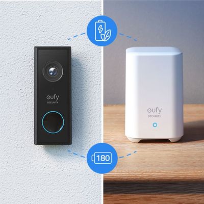Eufy Video Doorbell 2K black (Battery-Powered) + Home base 2