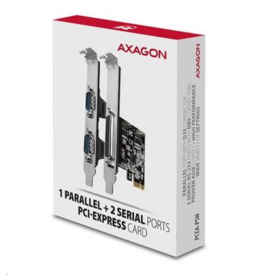 AXAGON PCEA-PSN, PCIe řadič - 1x paralelní (LPT) + 2x sériový port