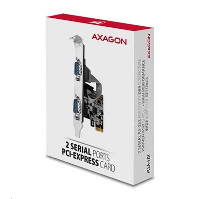 AXAGON PCEA-S2N, PCIe řadič - 2x sériový port