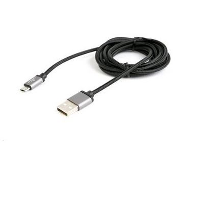Kabel CABLEXPERT USB-A Male/microUSB Male 2.0, 1,8m, opletený, černý, blister