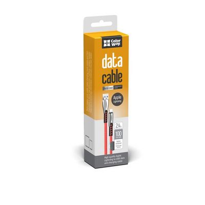 ColorWay USB 2.0 - Lightning kabel 1m 2.4A, červená