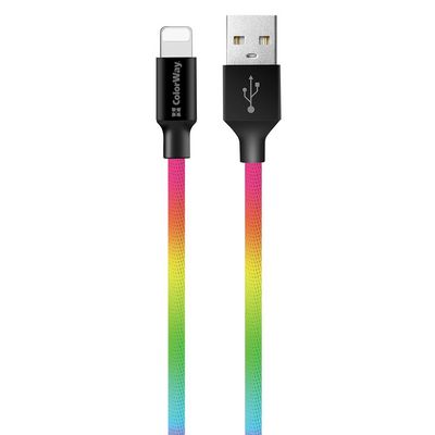 ColorWay USB 2.0 - Lightning kabel 1m 2.4A, vícebarevný