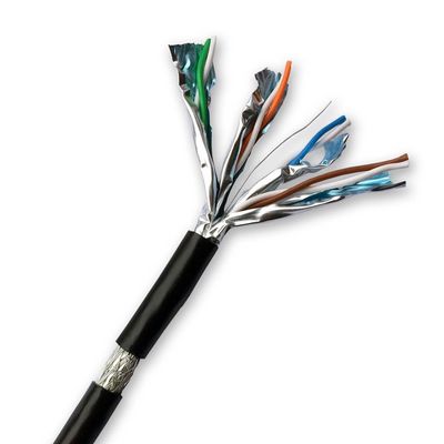 DATACOM S/FTP drát CAT7 PE,Fca 500m cívka, plášť černý OUTDOOR