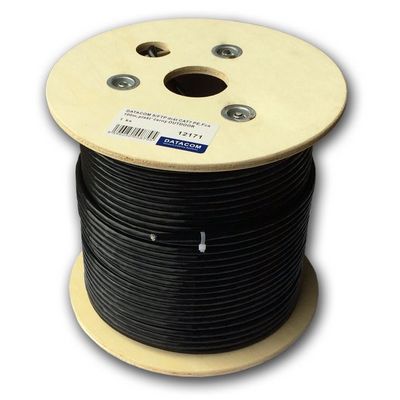 DATACOM S/FTP drát CAT7 PE,Fca 100m, plášť černý OUTDOOR