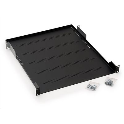 TRITON Police s perforací 19, 1U/650mm, nosnost 40kg, černá