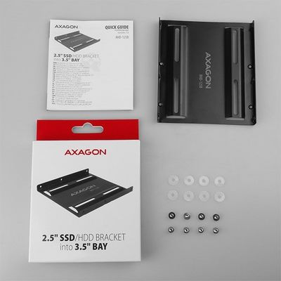 AXAGON RHD-125B, kovový rámeček pro 1x 2.5 HDD/SSD do 3.5 pozice, černý