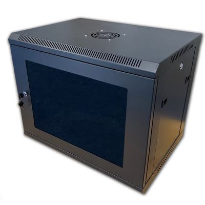19 nástěnný rozvaděč jednodílný 6U/450mm černý