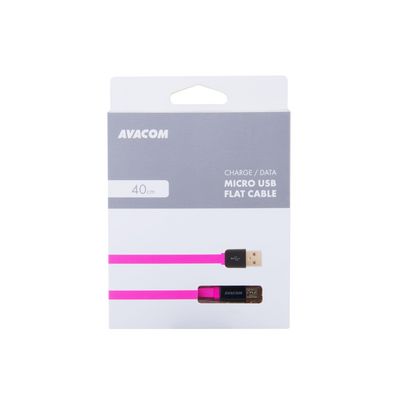 AVACOM MIC-40P kabel USB - Micro USB, 40cm, růžová