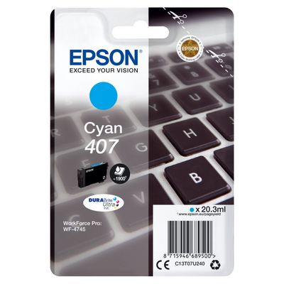 Epson 407 - azurová - originál - inkoustová cartridge