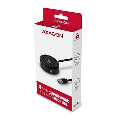 AXAGON HUE-P1A, 4x USB 3.2 Gen 1 ROUND hub