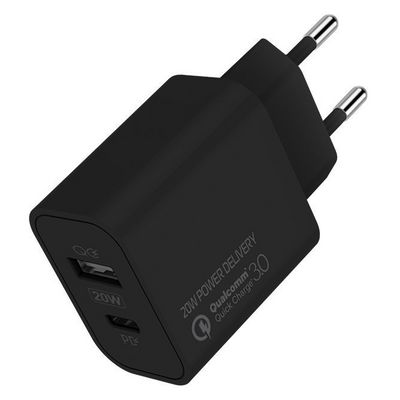 ColorWay AC nabíječka USB a USB-C 20W, černý