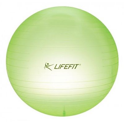 LifeFit Transparent 75 cm, sv. zelený gymnastický míč