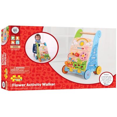 Bigjigs Baby Dřevěné aktivní chodítko Zahrada