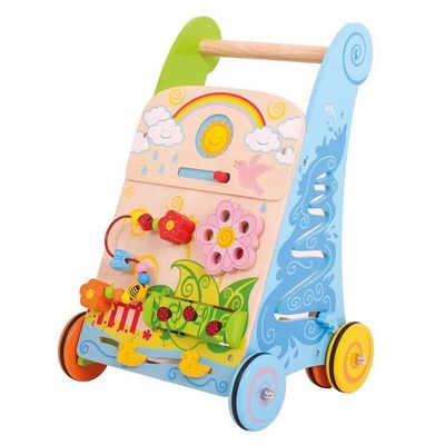 Bigjigs Baby Dřevěné aktivní chodítko Zahrada