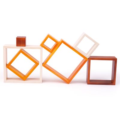 Bigjigs Toys Dřevěné skládací čtverce