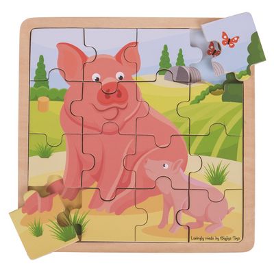 Bigjigs Toys puzzle - Prasátko se selátkem